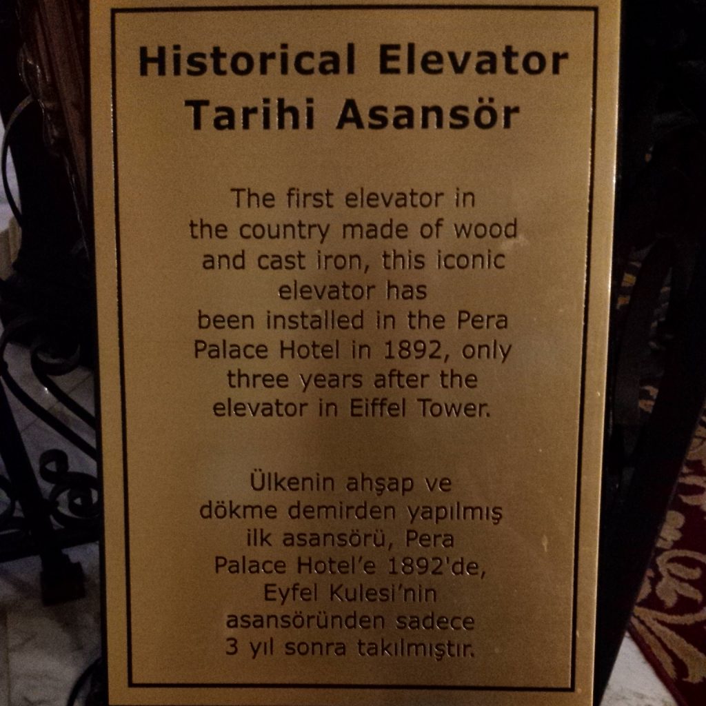 Pera Palaca Hotel Jumeirah Historic Elevator Tarihi Asansor