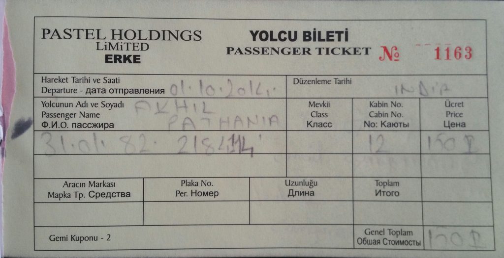 Ticket For Ferry From Turkey To Russia