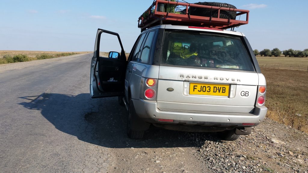 Kazakhstan Road - Driving on the Shoulder